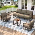 thumbnail image 1 of 5‑Seat Aluminum Outdoor Patio Set, 2 Swivel Rocking Chairs with 1 Side Table, All‑Weather Resistant Patio Furniture for Backyard, Poolside, Balcony, White, 1 of 5
