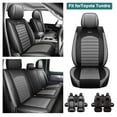 thumbnail image 1 of 5-Seat Car Seat Cover For 2007-2024 Toyota Tundra Crew Cab 4-Door Front Rear Full Set Faux Leather,Black&Gray, 1 of 10