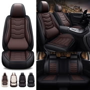 5 Seat Covers for 96% Honda Models,Leather Car Seat Cushions,Waterproof Seat Covers for Cars with Airbag,Interior AccessoriesStandard,Black/Coffee
