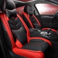 thumbnail image 1 of 5-Seat Universal PU Leather Cushions Luxury Protectors Auto Seat Covers Red & Black, 1 of 7