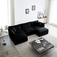 thumbnail image 1 of 5-Seater Modular Couch with Chenille Upholstery / Sturdy and Comfortable for Family, 1 of 5
