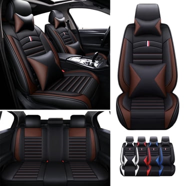 Give Your Ride A Luxury Upgrade: Beige PU Leather 5-Seat Car Cover Set (Full Set!)
