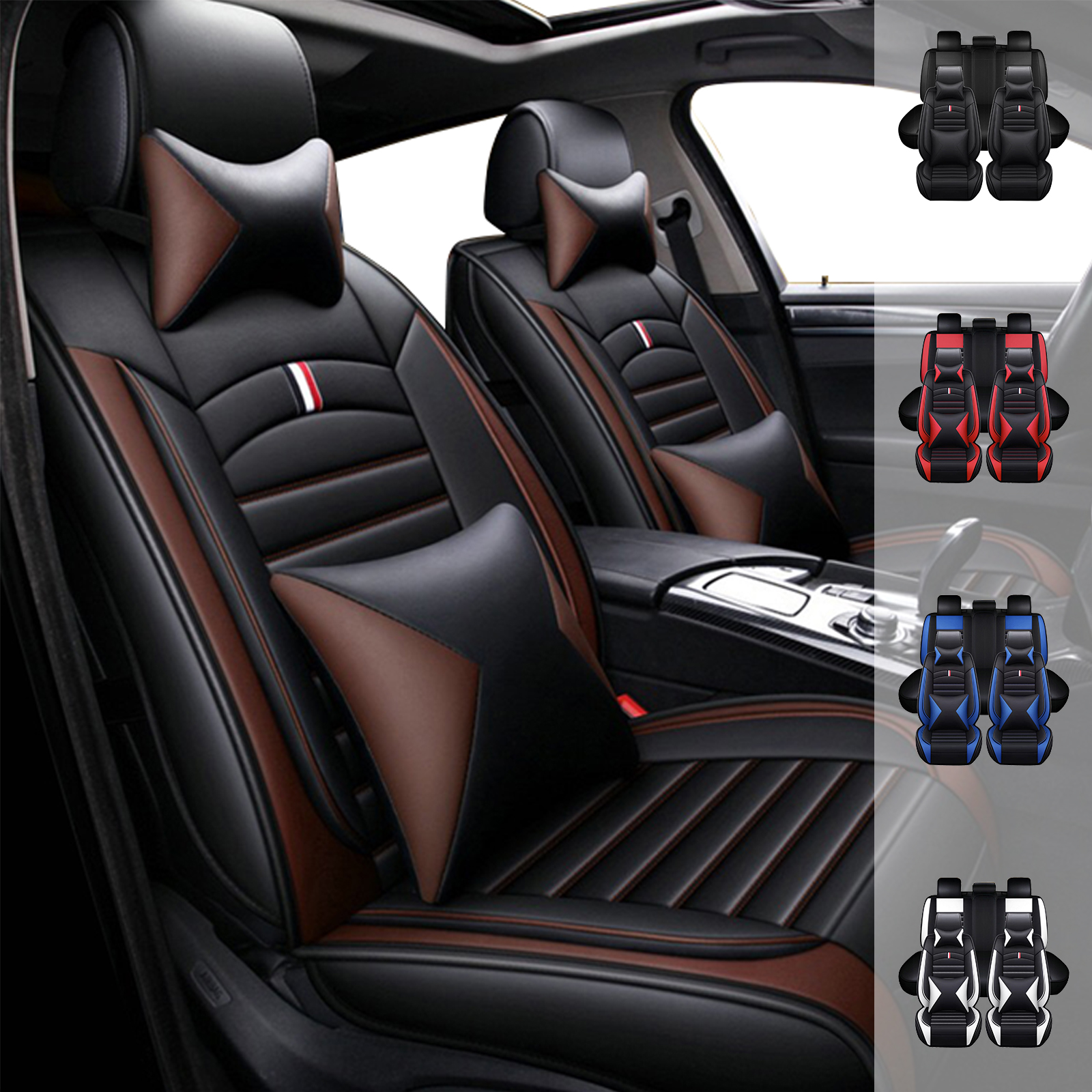 5 Seats Car Seat Covers For 20002024 Lexus IS500 IS300 GX460 ES250 ES350 PU Leather Front/Rear