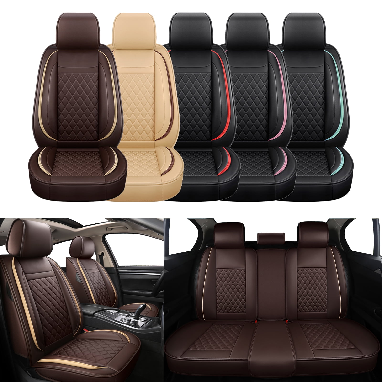 5 Seats Car Seat Covers For 20002024 Lexus NX200t,RX350 Faux Leather Luxury Front&Rear Full Set