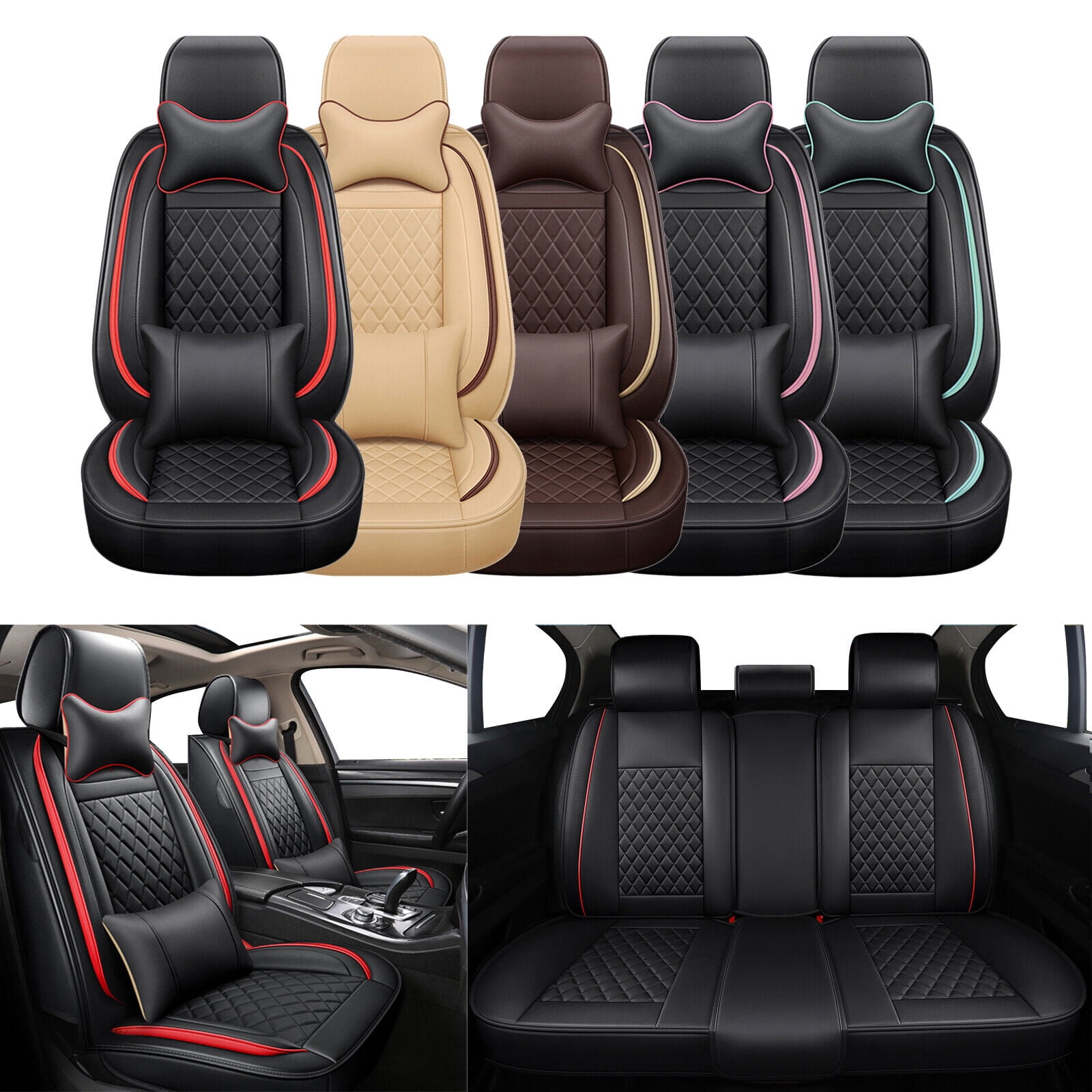 For Honda Civic Car 5 Seat Covers Front/Rear Full Set Cushion