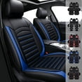 thumbnail image 1 of 5 Seats Car Seat Covers For Mazda Deluxe PU Leather Auto Car Seats Covers Set Protector For Mazda 2,3,6,CX-4,CX-5,CX-7,CX-9,Tribute Black+Blue, 1 of 11