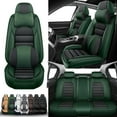 thumbnail image 1 of 5-Seats Car Seat Covers for 95% Ford Models Leather Auto Vehicle Seat Cushions Waterproof Seat Cover Airbag Compatible(Black&Green-Luxury), 1 of 6