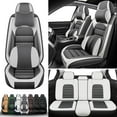 thumbnail image 1 of 5-Seats Car Seat Covers for 95% Hyundai Models Leather Auto Vehicle Seat Cushions Waterproof Seat Cover Airbag Compatible(White&Gray-Luxury), 1 of 6