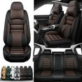thumbnail image 1 of 5-Seats Car Seat Covers for 95% Jeep Models Leather Auto Vehicle Seat Cushions Waterproof Seat Cover Airbag Compatible(Black&Coffee-Luxury), 1 of 6