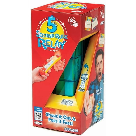 5 Second Rule Relay - Family Party Game - Electronic Relay Baton - Shout It Out & Pass It Fast! - for 2 or More Players, for Kids Ages 8 and Up