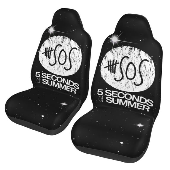 5 Seconds Of Summer 5sos Car Seat Covers 2 Pcs Seat Protector Cover Universal Front Vehicle Seat Protector For Auto Truck Van Suv Sedan Vehicle