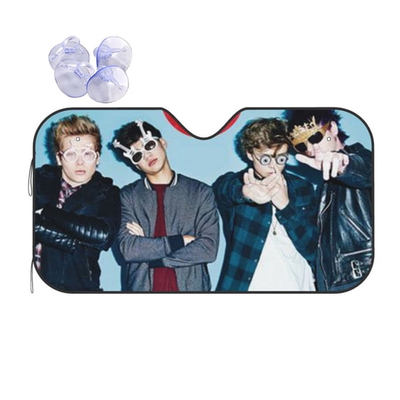 5 Seconds Of Summer 5sos Car Windshield Sun Shade Auto Front Window Sunshade Cover Block Uv Rays Sun Visor Protector Car Accessories For Car Truck Suv Medium