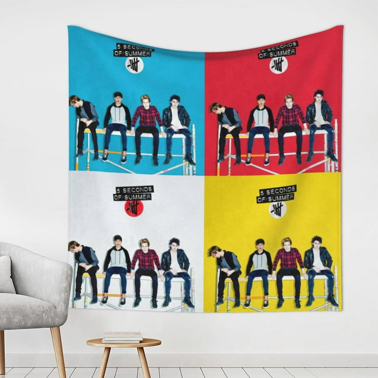 5 Seconds Of Summer Tapestry Decoration Wall Hanging Tapestries Gift For Living Room Bedroom Dormitory Garden Mural Blanket 59x59in
