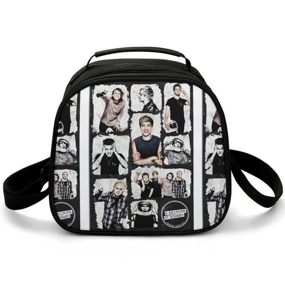 5 Seconds of Summer 5Sos Lunch Bag Cooler Bag Portable Meal Holder Shoulder Bag Zipper Insulated Lunch Box Tote Bag