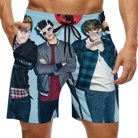 5 Seconds of Summer 5Sos Mens Board Shorts Quick Dry Swim Trunk Lightweight Soft Swimsuit Youth Bathing Suit for Boys 2XL