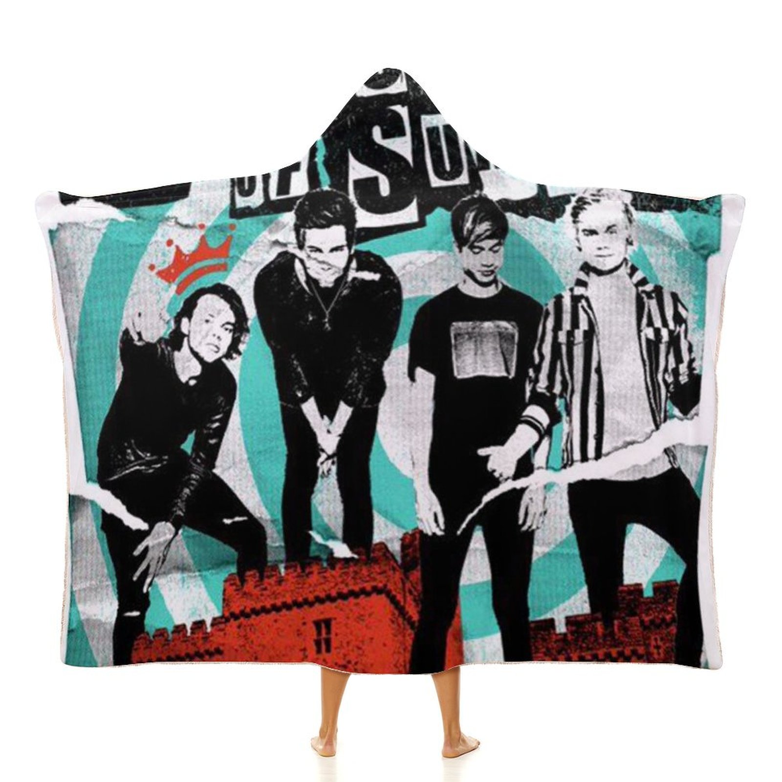 5 Seconds of Summer 5Sos Wearable Blanket Fuzzy Fluffy Blanket Cloak
