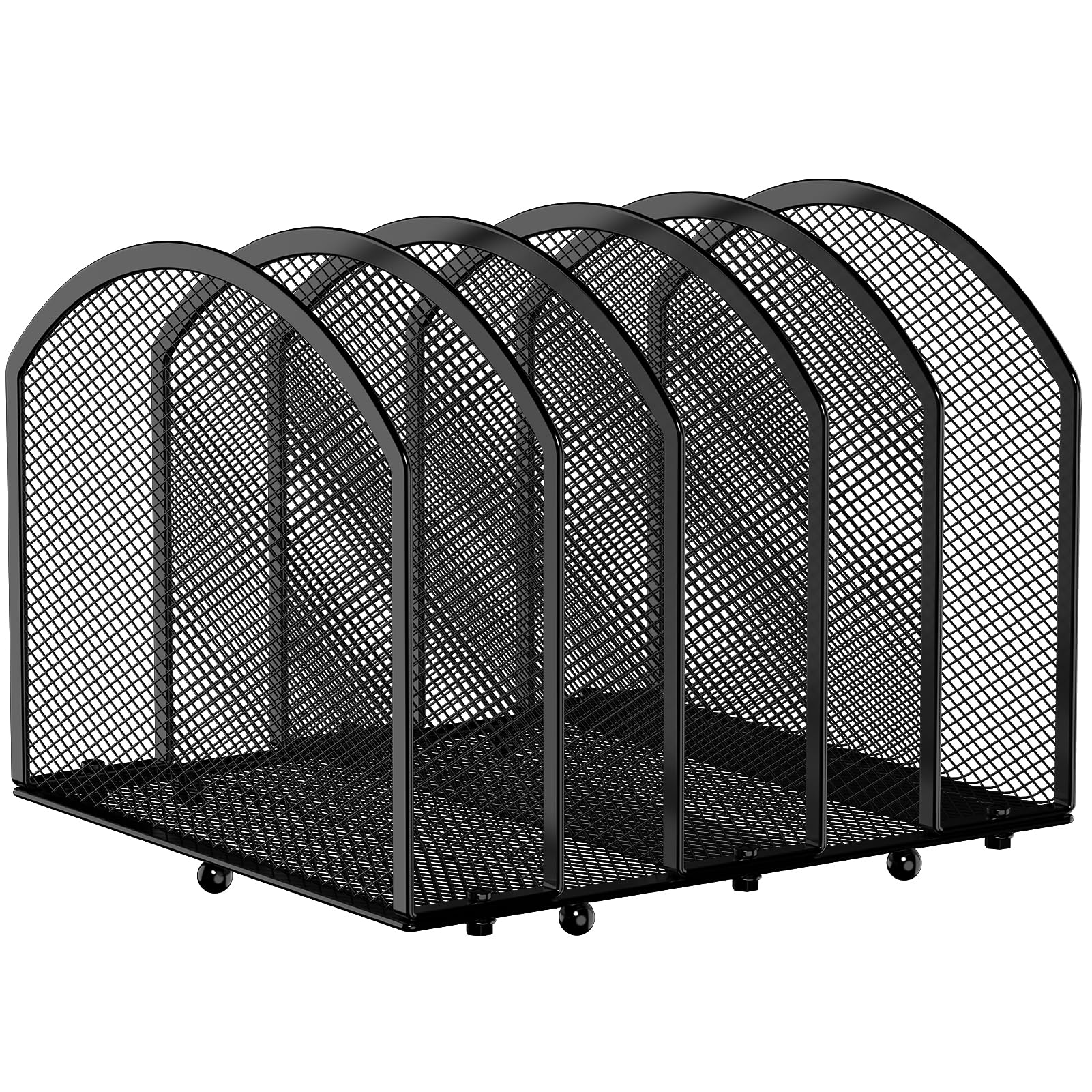 YUXUN 5-Section Clear Acrylic Desk Organizer – Vertical File Holder For Office & Home (B5)