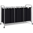 thumbnail image 1 of 5-Section Rolling Laundry Sorter with Wheels, Large Capacity Laundry Hamper Cart with Removable Bags and Metal Frame for Laundry Room, Bedroom and Dorm, 1 of 9