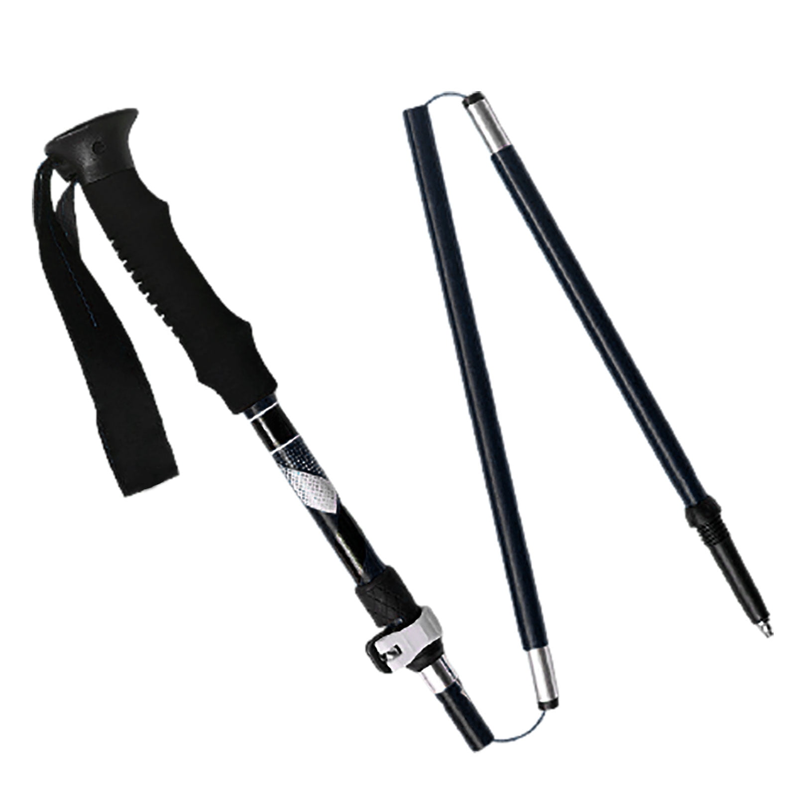 Adjustable Walking Stick Travel Retractable Hiking Folding Cane Metal Pole main image 1