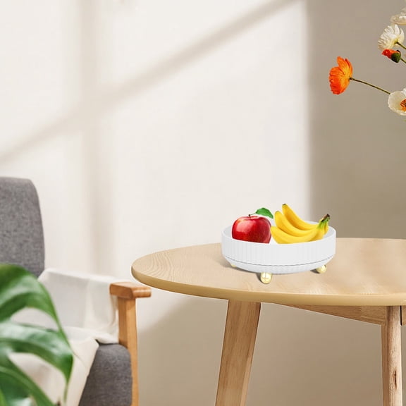 5-Segment Rotating Snack Tray | Creative Fruit & Candy Storage Organizer | Compartment Food Box for Nuts, Dried Fruit & Chips | White, Green, Orange | 11x11x3.9in