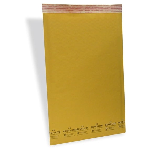 5 Self-Sealing Bubble Mailers, 16" H x 10.5" W, 100 Box