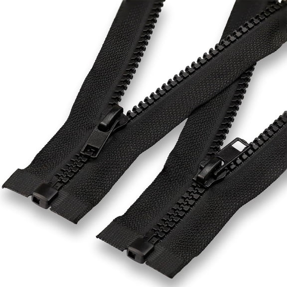 #5 Separating Sewing Zipper for Jacket: YZSFIRM 2Pcs Red 14 inch Plastic Zippers - Replacement Coat Open End Zipper Bulk