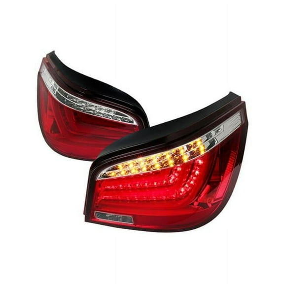 5 Series Red & Clear LED Tail Lights for 2004-2007 BMW E60