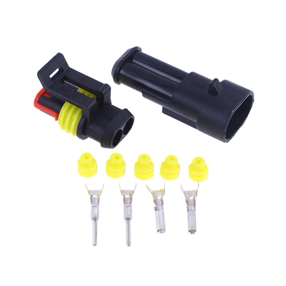 5 Set 3 Pin Way AMP Male Femal Car Waterproof Electrical Connector Plug