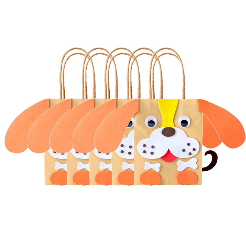 5 Set Animal Design Kraft Paper Packing Storage Bag Cookie Candy