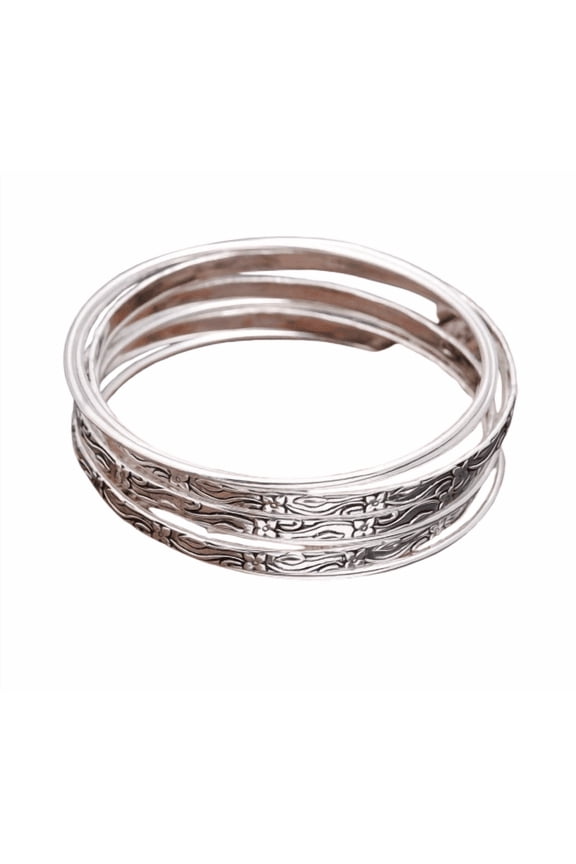 5 Set Of Bangles, Multi Design Bangles, Bangles For Women, 925 Sterling Silver Bangles, Stacking Bangles, Bohemian Jewelry Bangle, Silver Wrist Bangles, Valentine Day Gift