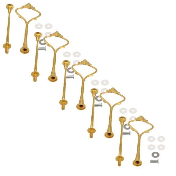 5 Set Cake Stand Hardware Kit,2 Tier Cake Tray Stand Hardware Fittings for Cake Stand,Cake Stand Fittings Hardware Holder for Party,Fruit Plate Handle,Dessert Cupcake Dish Trays Serving Stand,Gold