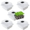 thumbnail image 1 of 5-Set Garden Propagator Set, Seed Tray Kits with 60-Cell, Seed Starter Tray with Dome and Base 7.5" x 5.7" (12-Cell Per Tray), 1 of 6