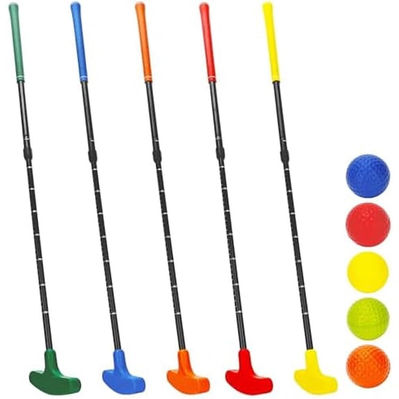5 Set Golf Putter Colorful Adjustable Mini Right and Left Handed Two Way Putters Bulk with 5 Golf Balls for Women Men Adult Teenager, 5 Colors$$Sport & Recreation Other