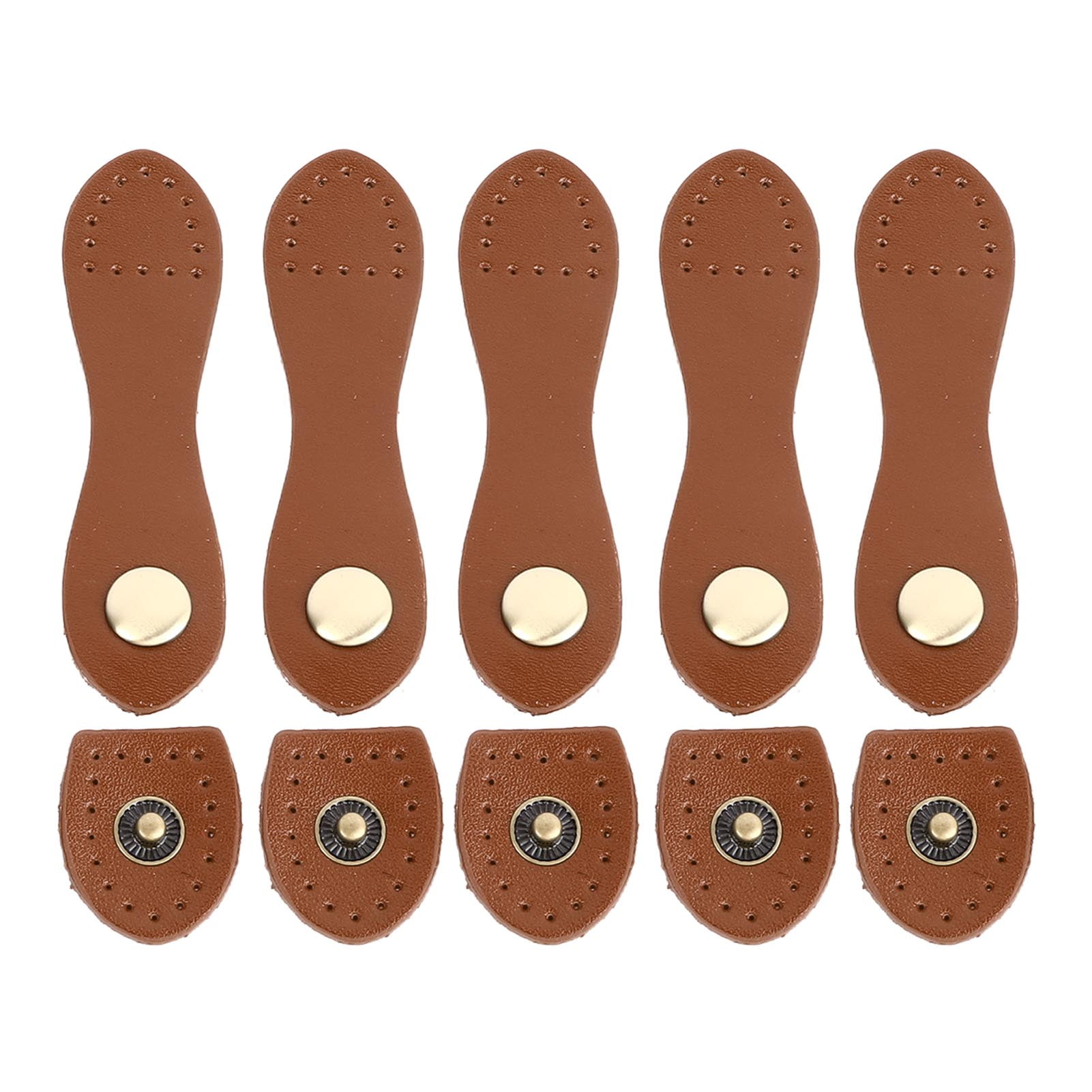 5 Set Leather Snap Buckles Soft Wearable DIY Sewing Leather Tab Closure