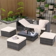 thumbnail image 1 of Aminy 5 Piece Pe Rattan Outdoor Patio Dining Set, Gray/Beige, 1 of 10