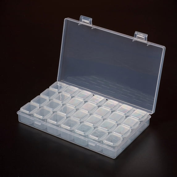 Pvc Container 3cm 5 Set Plastic Bead Containers Flip Top Bead Storage Removable 28 ...