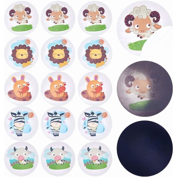 5 Set Round Dot PVC Potty Training Toilet Color Changing Stickers Reusable Potty Targets Color Changing Pee Target Animal 70x0.3mm