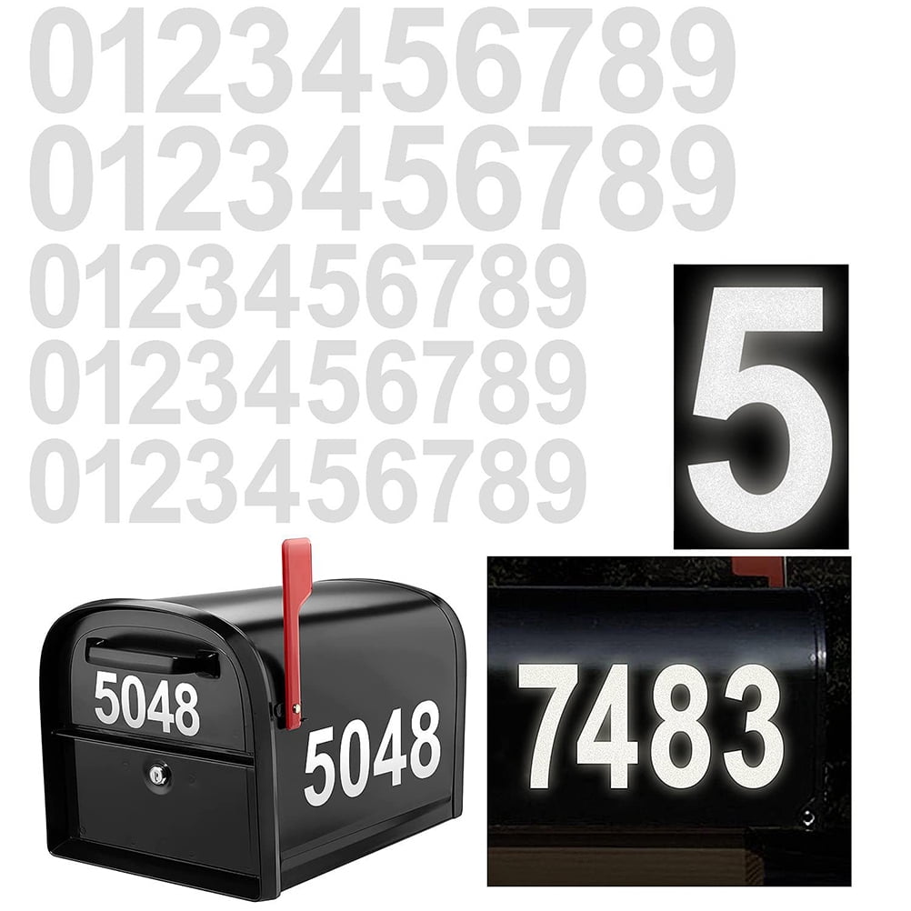 5 Sets 09 Reflective Number Stickers Reflective Mailbox Numbers for