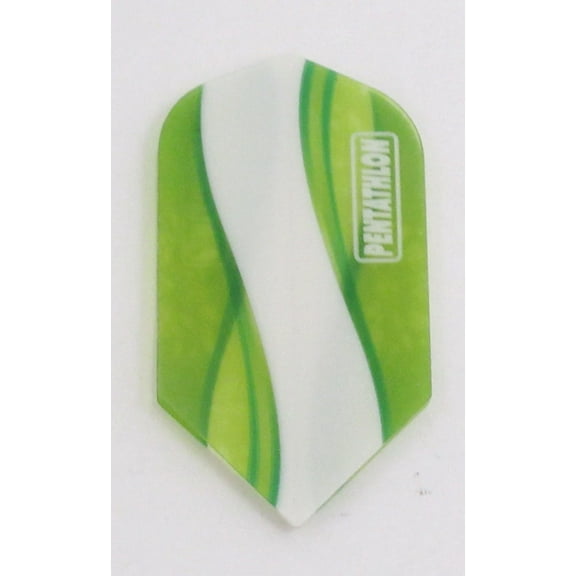 5 Sets (15 Flights) Pentathlon GREEN Slim Ex-Tough Dart Flights - 100 Micron - Style 3