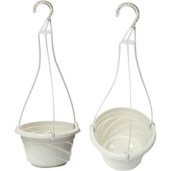 5 Sets/2Sets Hanging Planters for Indoor Outdoor Plants with Hook Hanging Plant Pot Holder Rack Plastic Flower Pot Holder for Sturdy White Plant Hanging Basket Plant Hanger for Garden Balcony Decor