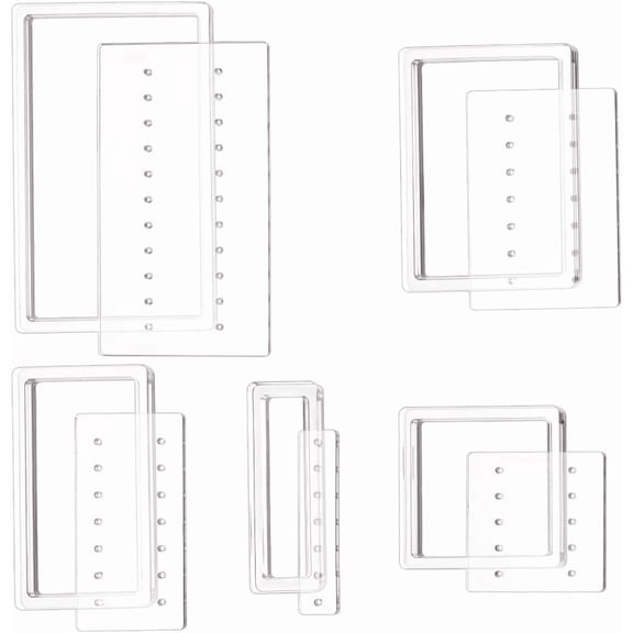 5 Sets 5 Sizes Earring Card Drill Guides Acrylic Earring Card Punch Tool for Earring Jewelry Display Cards Making Hole: 2mm DIY