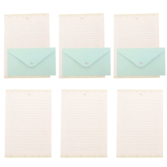 5 Sets Beautiful Small Fresh Flowers and Cute Animals Envelope A5 Stationery Letterhead Kit Writing Paper Thank You Note Postcard Vintage Decor Envelopes Blank