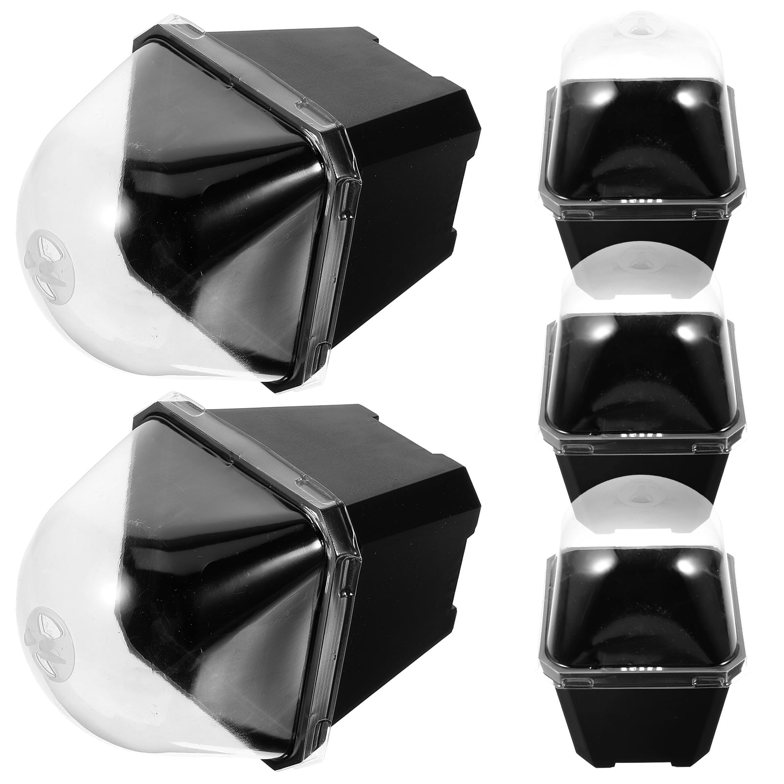 5 sets black square small flower pots for gardening succulent planters