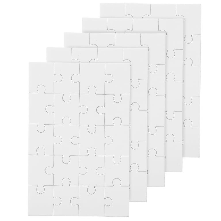 5 Sets Blank Puzzle Sublimation Transfer Puzzle Blank Jigsaw Puzzle Pieces for DIY, Size: 15x10cm