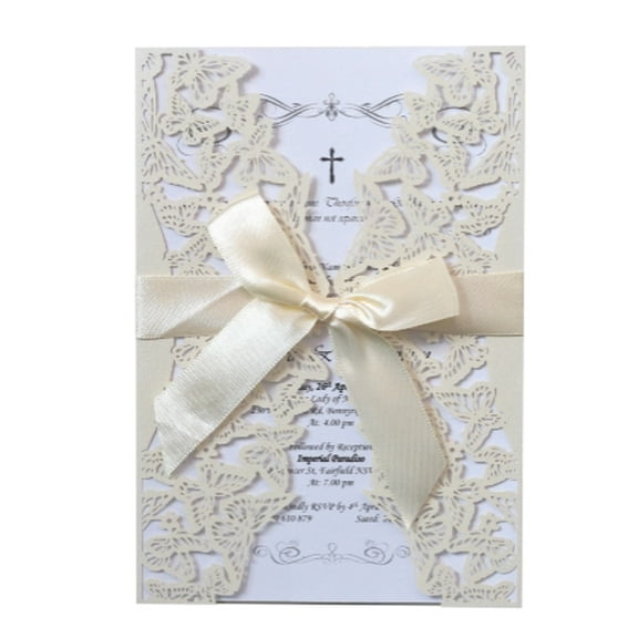 5 Sets of Blank Wedding Invitations with Lace and , Includes Envelopes for Engagement, Anniversary, Party Celebrations