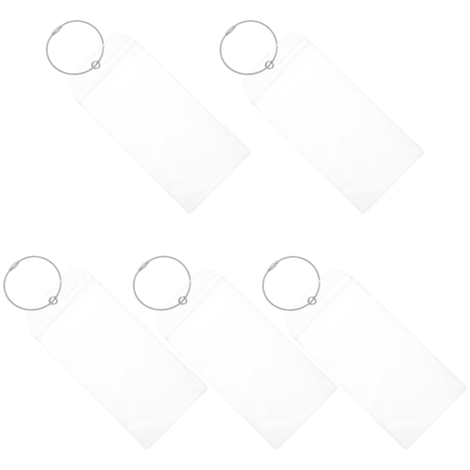 5 Sets Clear Card Cover Name Badge Sleeves Transparent Pouch Pvc