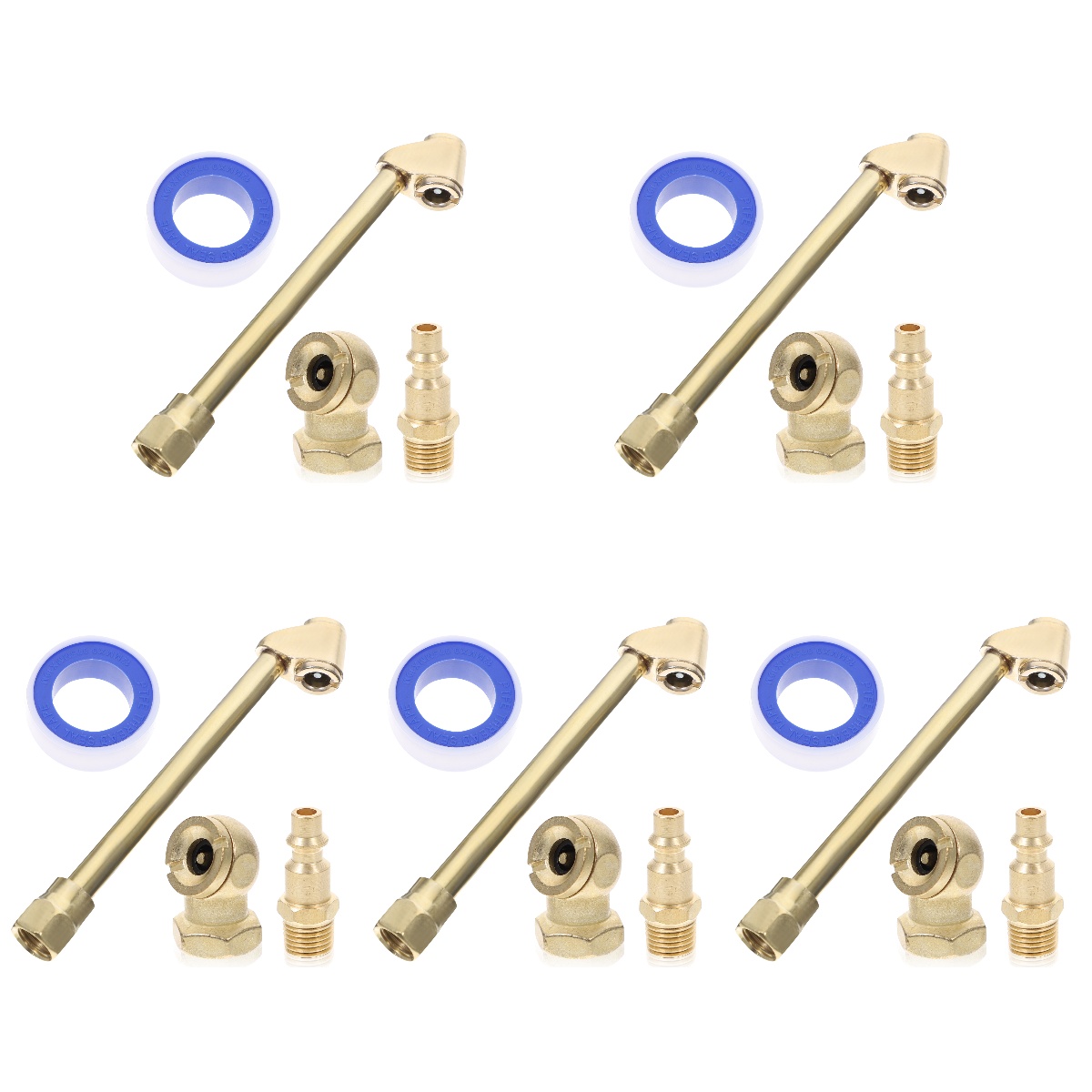 5 Sets Compressor Inflation Kit Air Chuck Kit Air Hose Quick Connect Fitting for Air Compressor
