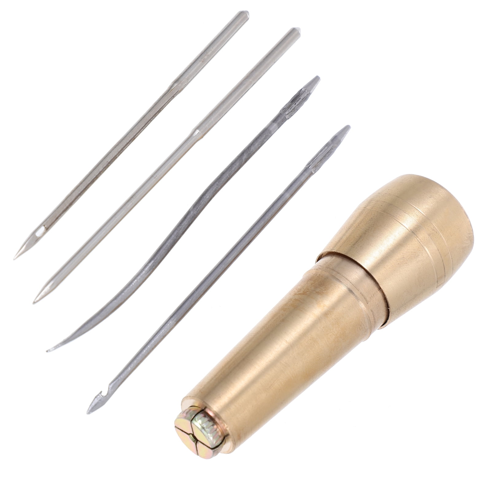 5 Sets Copper Awl Leather Needles Craft Repairing Awls Leather Tooling