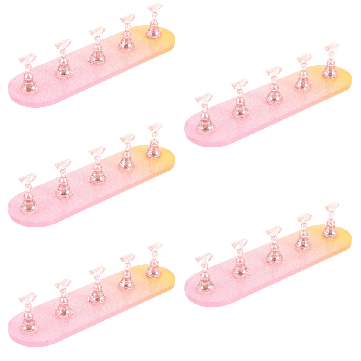 5 Sets Fake Nails Stands for Painting Rack Display Practice Holder