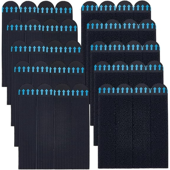 5 Sets Hook and Loop Fastening Tape Strap Cable Ties with Adhesive Tape Black 19x93x2mm 4 pairs/set